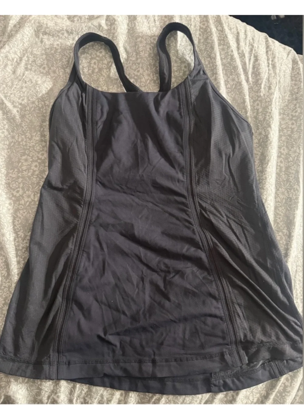 Lululemon High-Rise Gray Leggings And a Tank Top